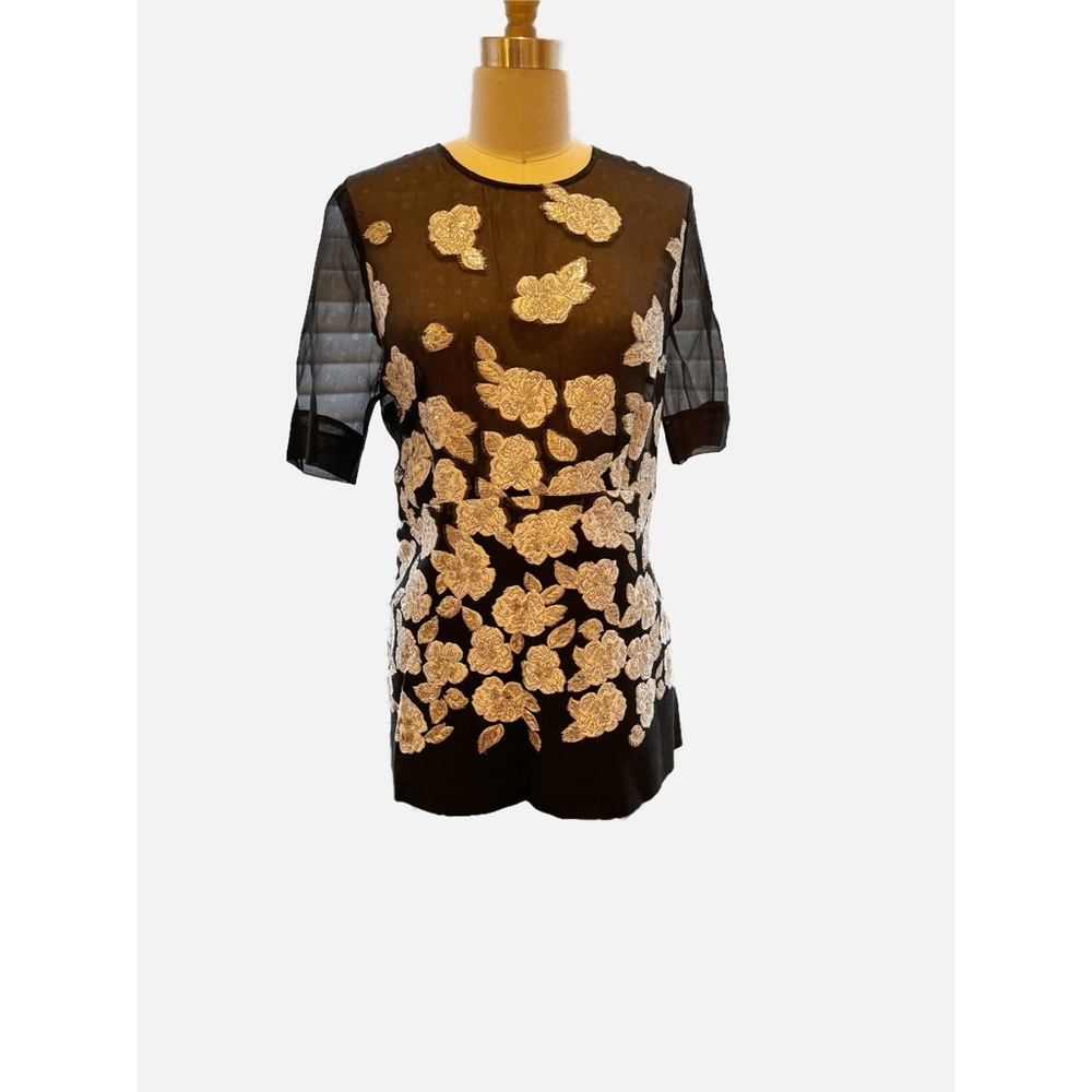 Lela Rose Gold  and Black Tunic